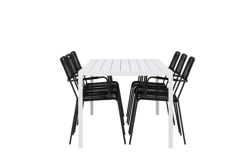 Break Matgrupp Utomhus 205 cm + 6 st Hochanas Matstolar Svart/Brun - Utemöbler - Utegrupp - Matgrupper utomhus