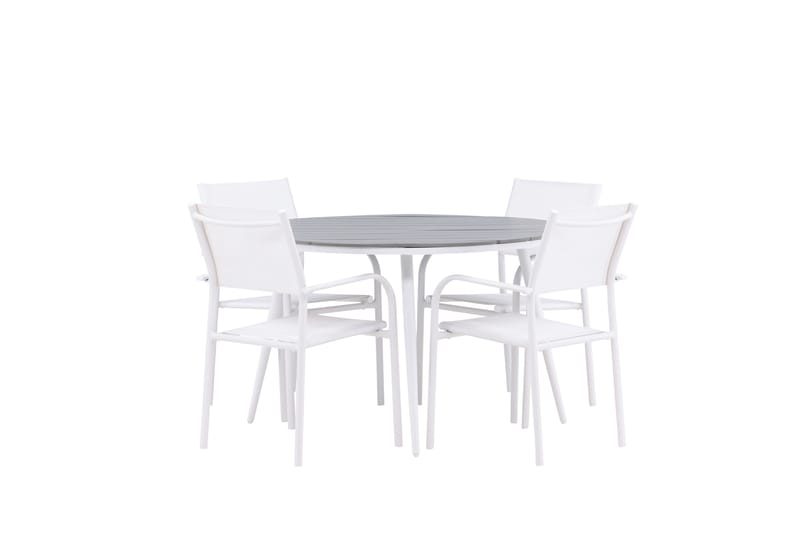BREAK Matgrupp Utomhus 120 cm Rund med 4 SANTORINI Utestolar - Utemöbler - Utegrupp - Matgrupper utomhus