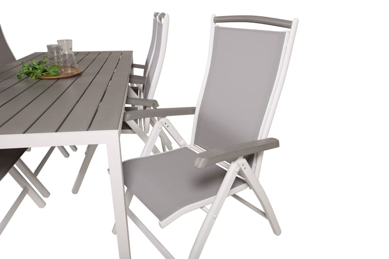 Break Matgrupp Utomhus 205 cm + 6 st Albany PositionssUtestolar - Grå /Vit - Utemöbler - Utegrupp - Matgrupper utomhus