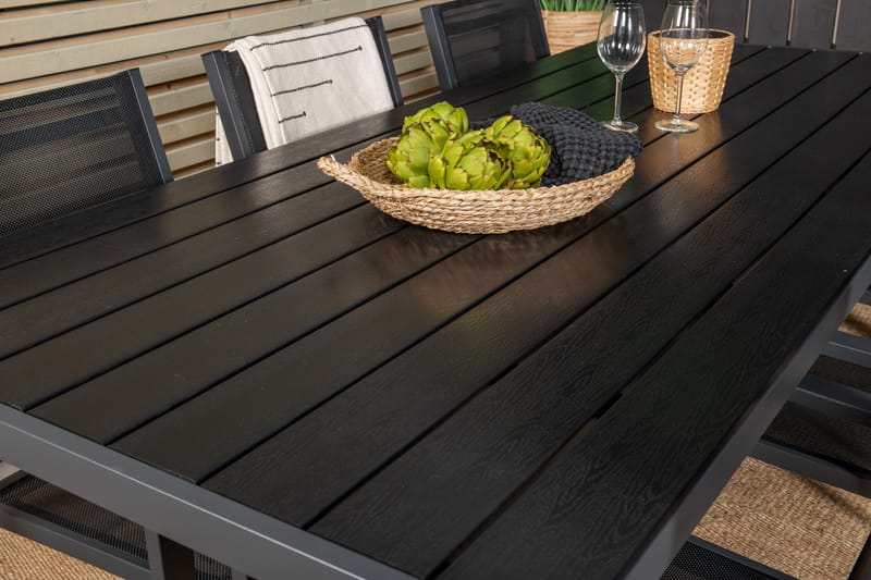 Break Matgrupp Utomhus 205 cm Rektangulär med 6 Copacabana Utestolar - Svart - Utemöbler - Utegrupp - Matgrupper utomhus