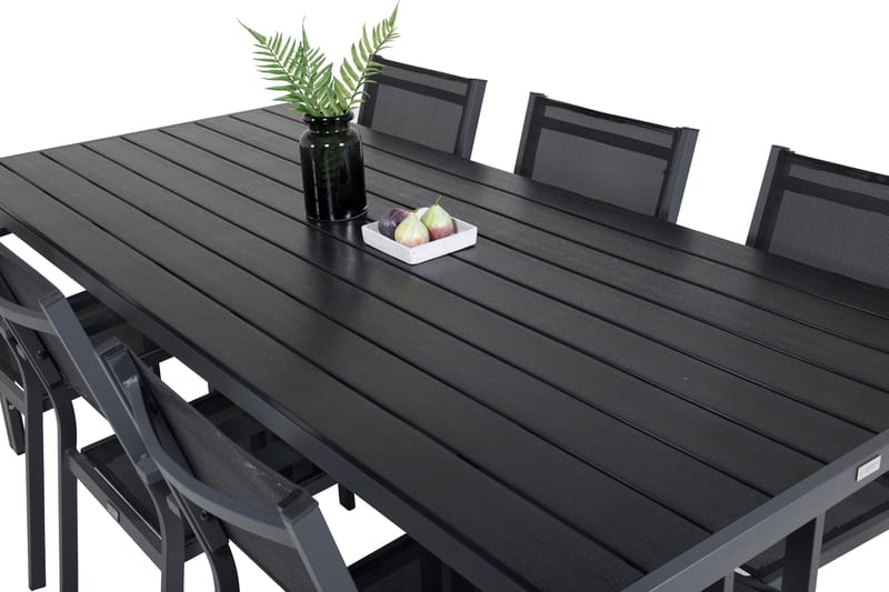 Break Matgrupp Utomhus 205 cm Rektangulär med 6 Copacabana Utestolar - Svart - Utemöbler - Utegrupp - Matgrupper utomhus