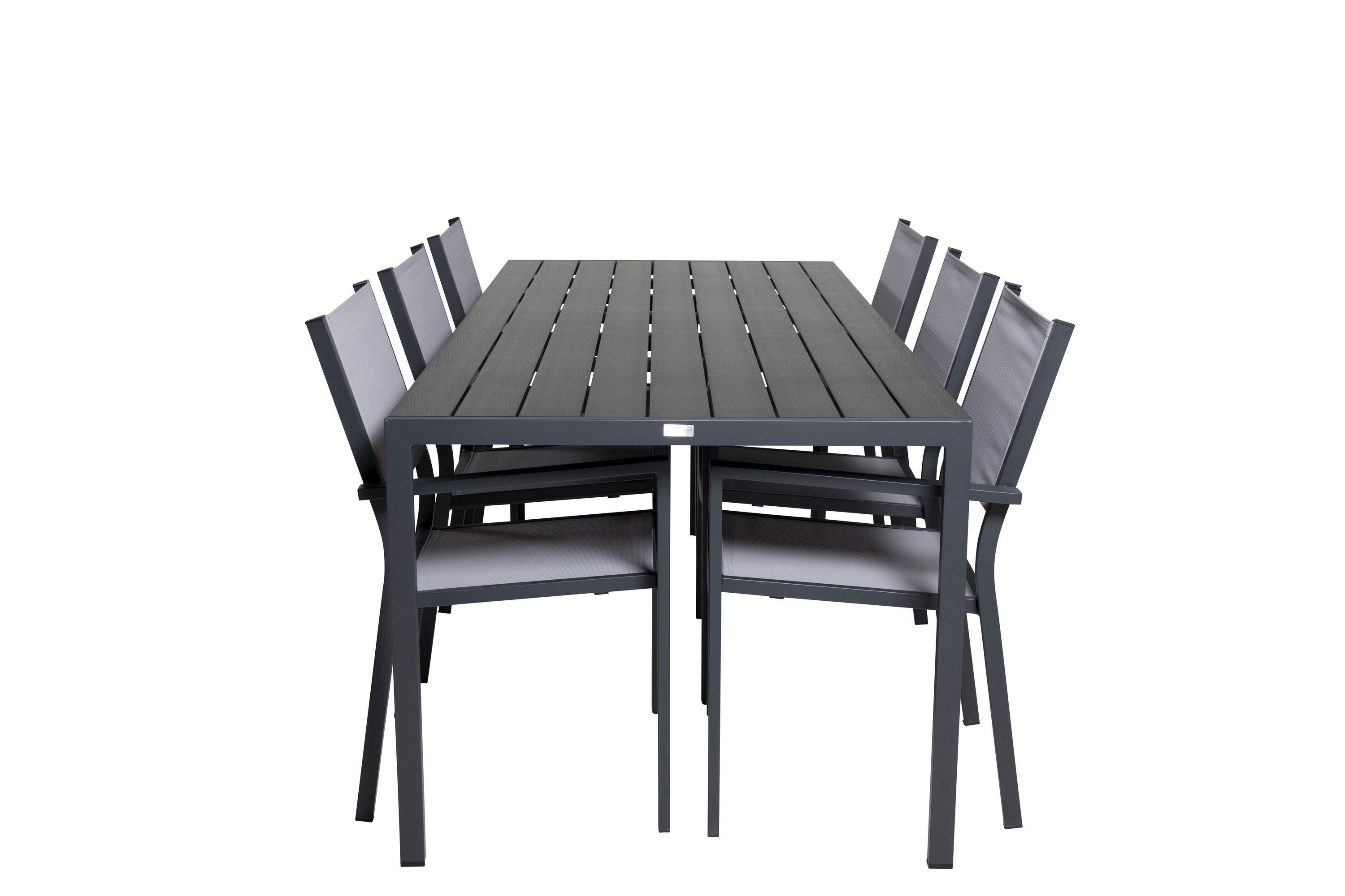 break matgrupp utomhus + 6 utestolar - svart