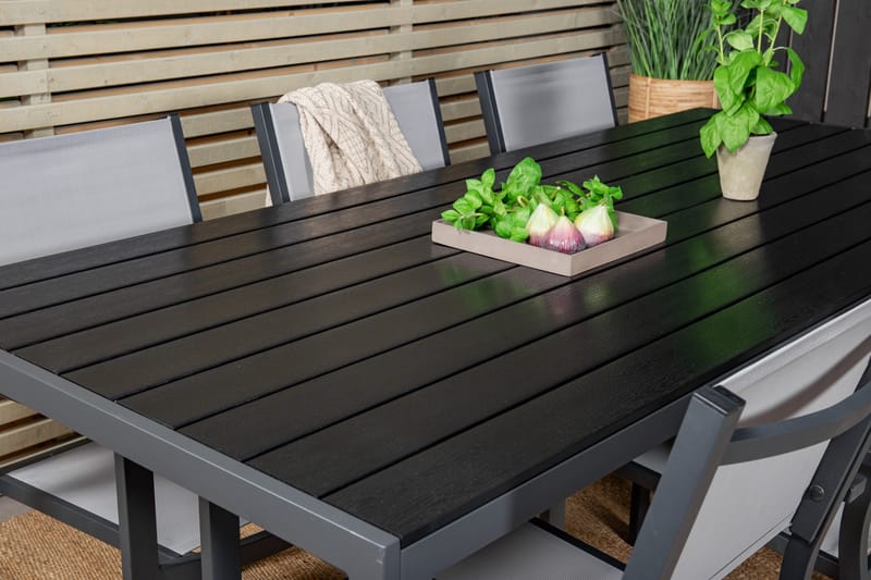 Break Matgrupp Utomhus + 6 Utestolar - Svart - Utemöbler - Utegrupp - Matgrupper utomhus