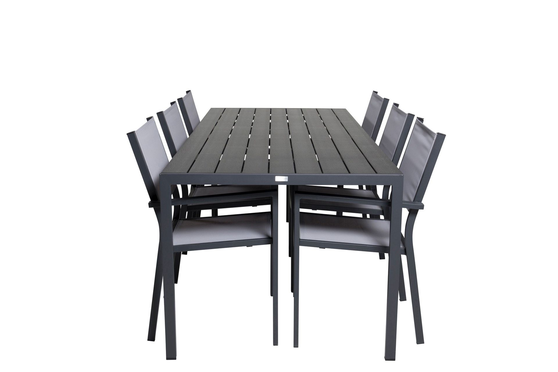 break matgrupp utomhus + 6 utestolar - svart