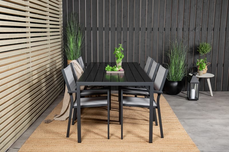 Break Matgrupp Utomhus + 6 Utestolar - Svart - Utemöbler - Utegrupp - Matgrupper utomhus