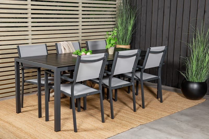 Break Matgrupp Utomhus + 6 Utestolar - Svart - Utemöbler - Utegrupp - Matgrupper utomhus