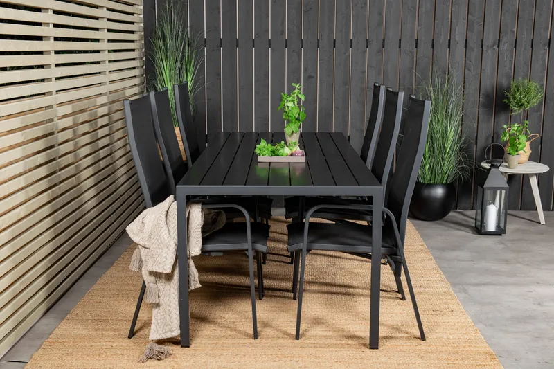 Break Matgrupp Utomhus inkl 6 Copacabana Karmstolar Utomhus - Polywood/Svart - Utemöbler - Utegrupp - Matgrupper utomhus