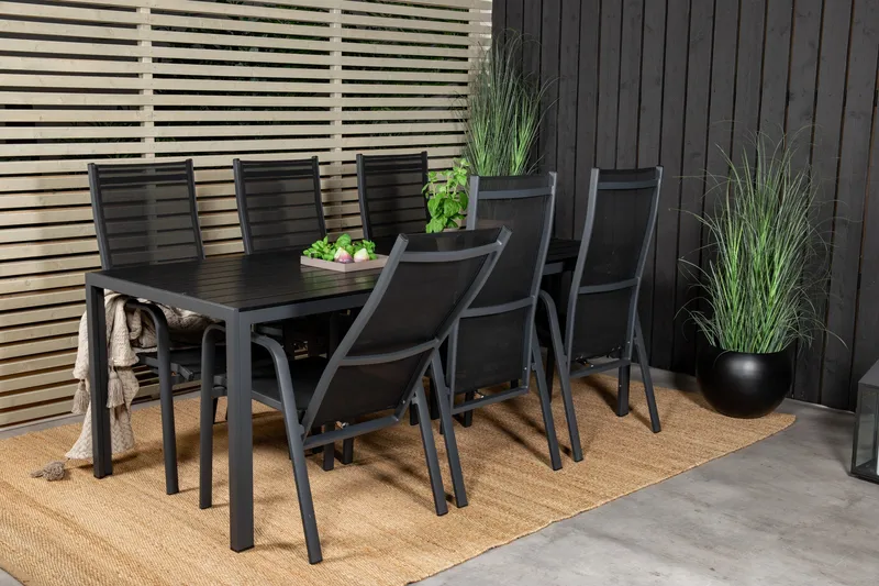 Break Matgrupp Utomhus inkl 6 Copacabana Karmstolar Utomhus - Polywood/Svart - Utemöbler - Utegrupp - Matgrupper utomhus