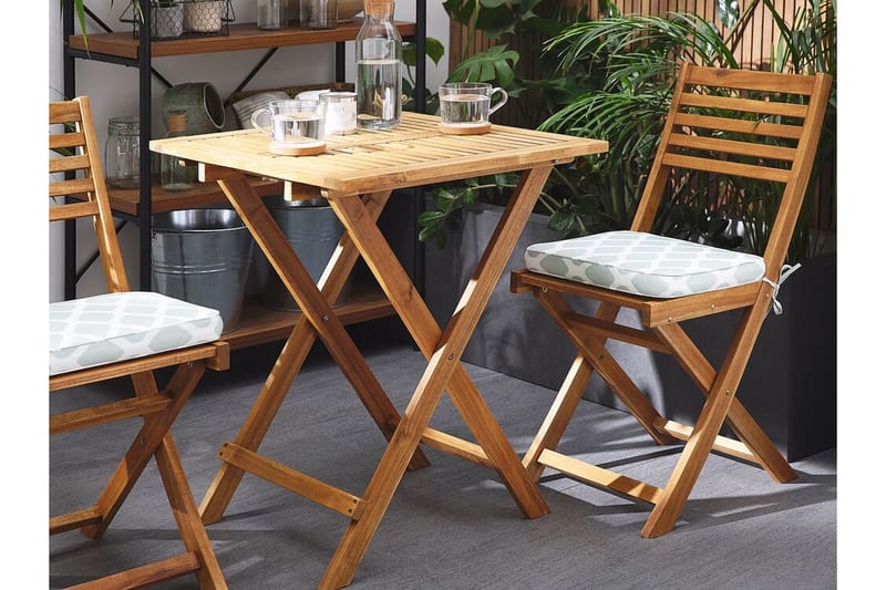 Balkongset av bord och 2 stolar brun/mintgrön FIJI - Caféset - Balkonggrupper