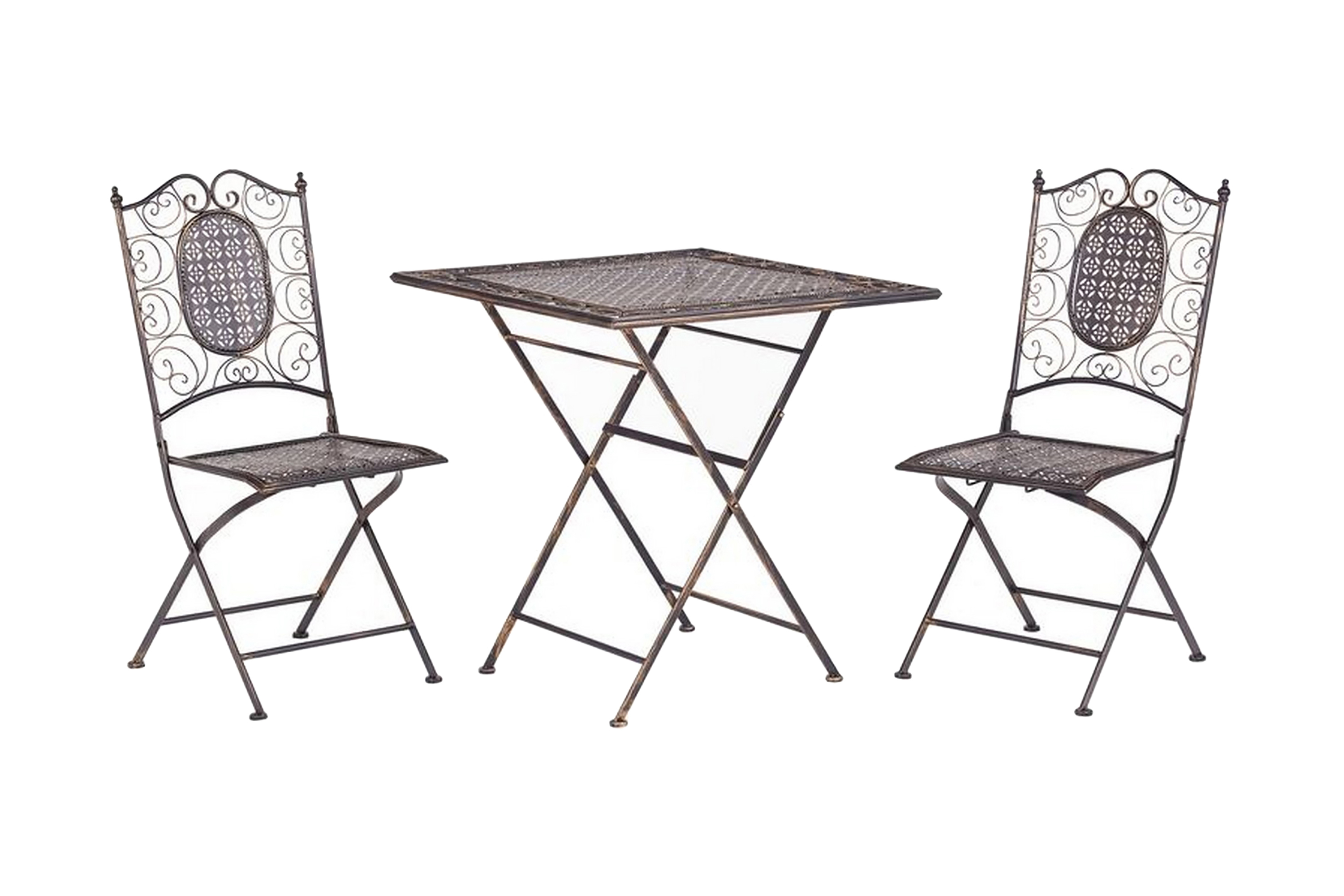 Balkongset av bord och 2 stolar svart BORMIO – Svart