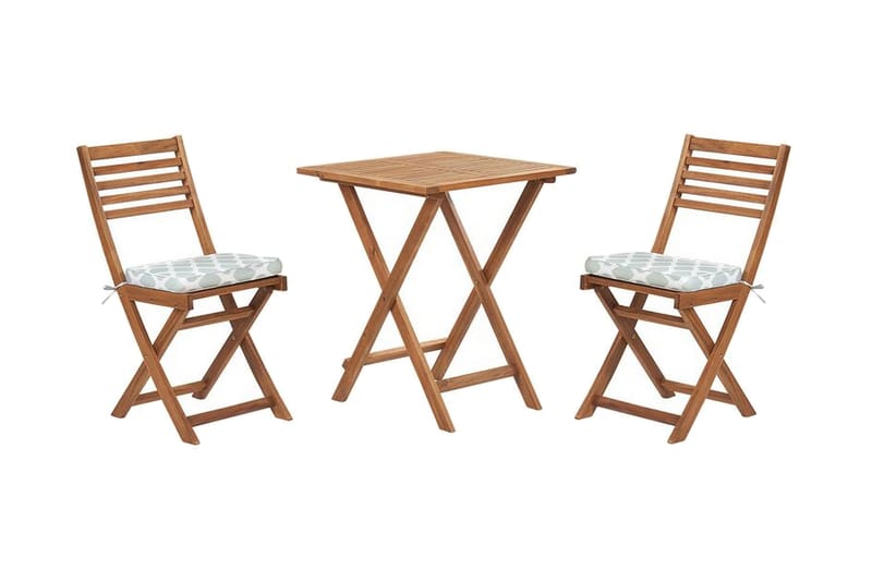 Balkongset av Utebord och 2 Utestolar brun/mintgrön FIJI - Utemöbler - Utegrupp - Caféset
