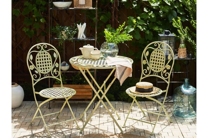 Balkongset av Utebord och 2 Utestolar ljusgrön BIVIO - Grön - Utemöbler - Utegrupp - Caféset