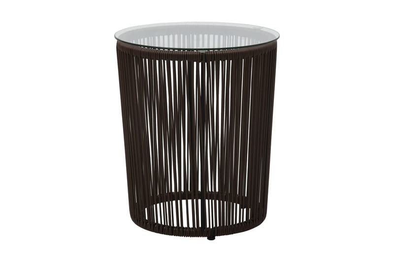 Bistrogrupp 3 delar med dynor PVC-rotting brun - Brun - Utemöbler - Utegrupp - Caféset