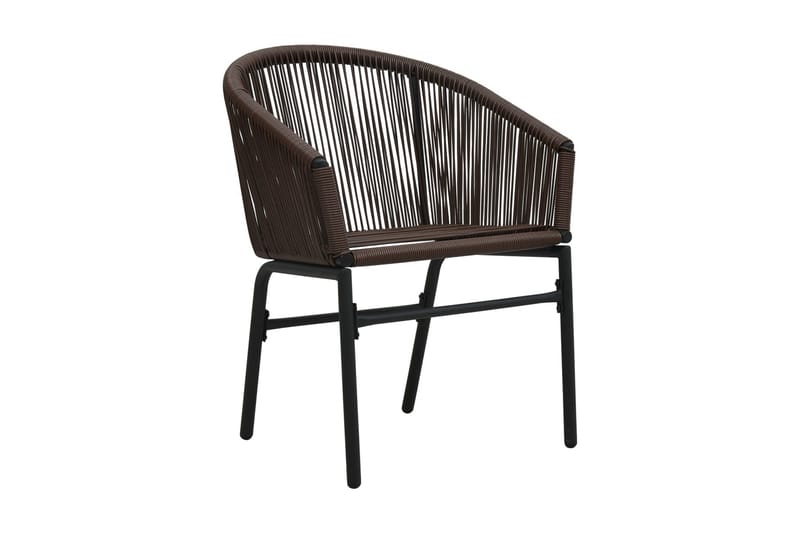 Bistrogrupp 3 delar med dynor PVC-rotting brun - Brun - Utemöbler - Utegrupp - Caféset