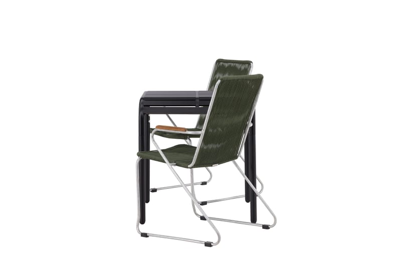 Borneo Caféset 70 cm + 2 st Bois Karmstolar Grön/Svart - Grön/Svart - Utemöbler - Balkong - Balkongmöbler - Balkonggrupper