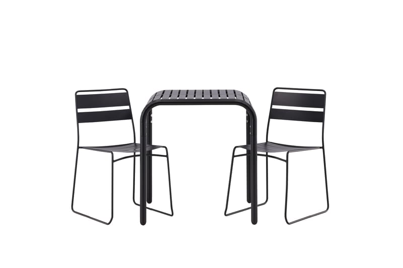 Borneo Caféset 70 cm + 2 st Lina Matstolar - Svart - Utemöbler - Utegrupp - Caféset