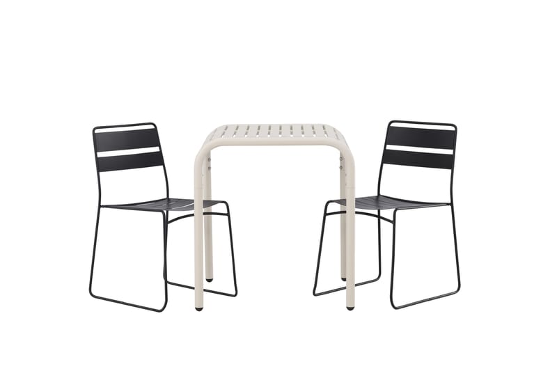 Borneo Caféset 70 cm + 2 st Lina Matstolar - Svart/Beige - Utemöbler - Utegrupp - Caféset