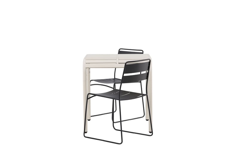 Borneo Caféset 70 cm + 2 st Lina Matstolar - Svart/Beige - Utemöbler - Utegrupp - Caféset