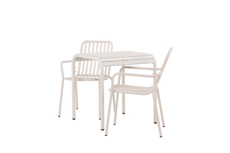 Borneo Caféset 70 cm + 2 st Peking Karmstolar - Beige - Utemöbler - Utegrupp - Caféset