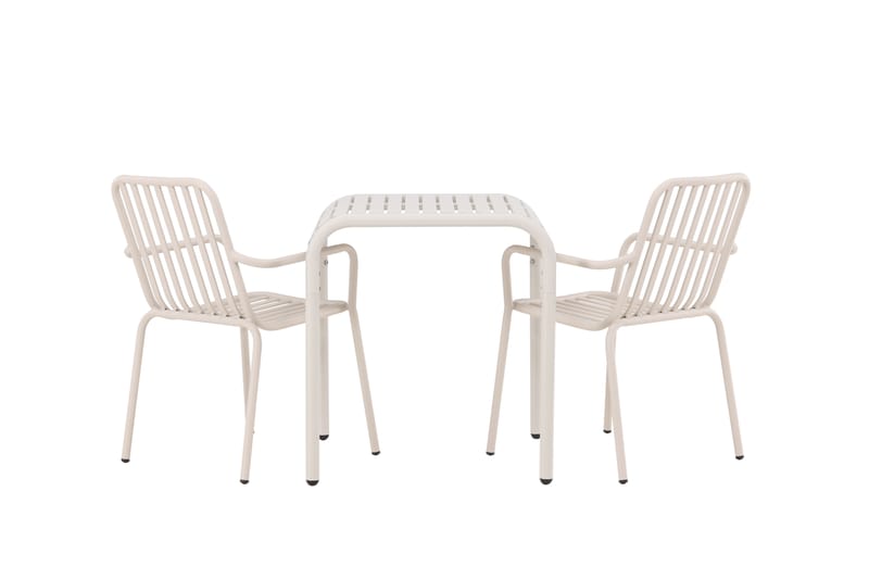 Borneo Caféset 70 cm + 2 st Peking Karmstolar - Beige - Utemöbler - Utegrupp - Caféset