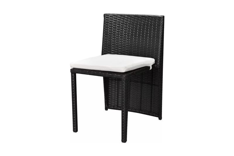 Cafégrupp med dynor 3 delar konstrotting svart - Svart - Utemöbler - Utegrupp - Caféset