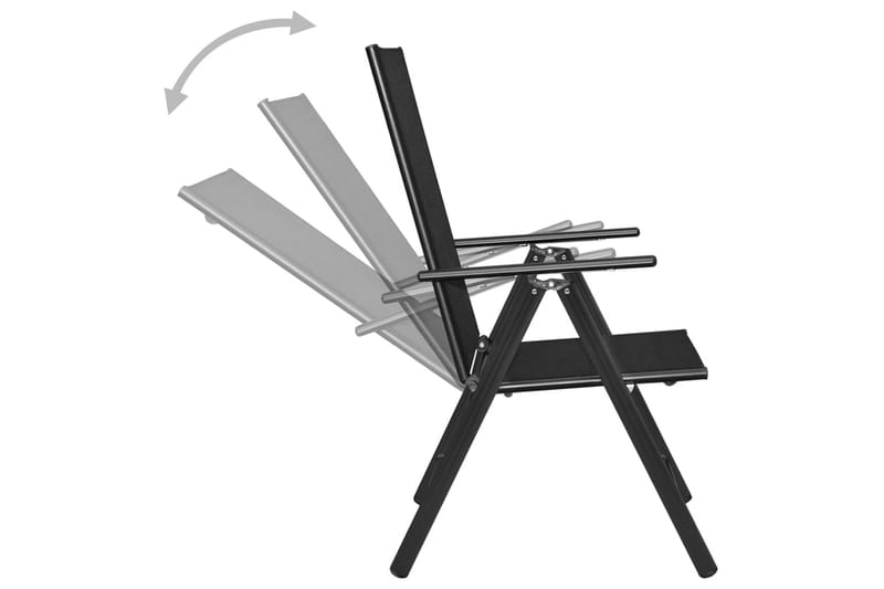 Caféset 3 delar aluminium och textilen svart - Svart - Utemöbler - Utegrupp - Caféset