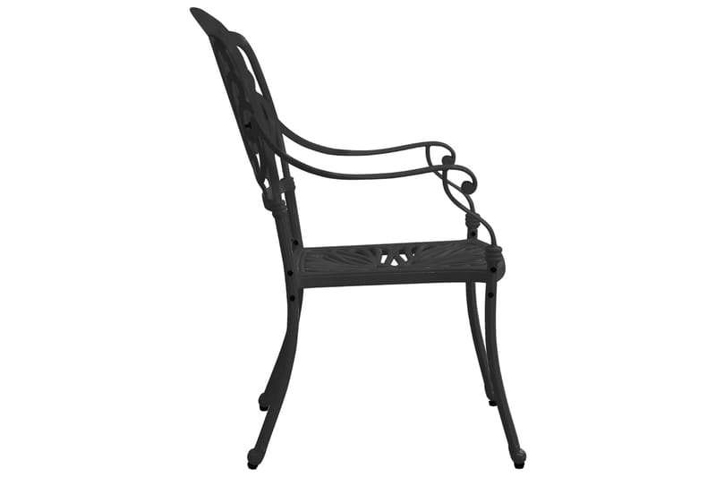 Caféset 3 delar gjuten aluminium svart - Svart - Utemöbler - Utegrupp - Caféset