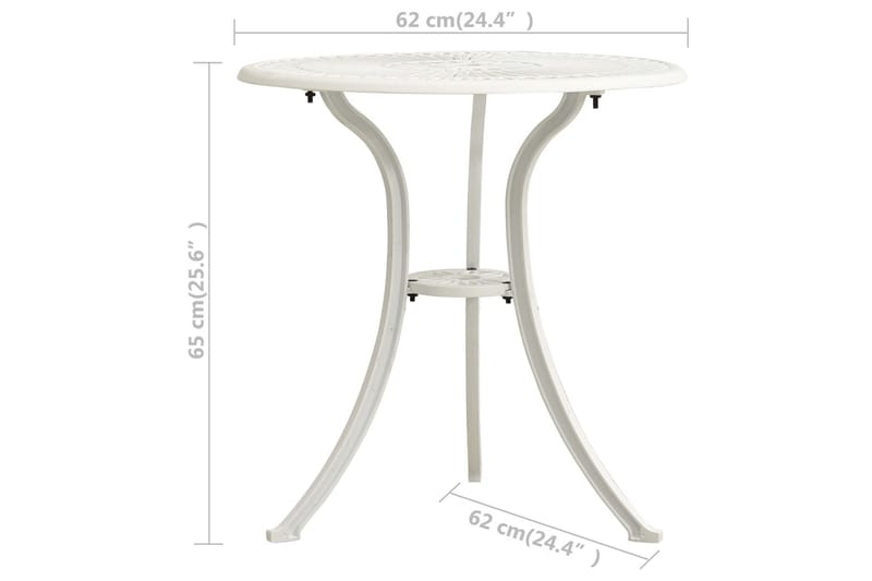 Caféset 3 delar gjuten aluminium vit - Vit - Utemöbler - Utegrupp - Caféset