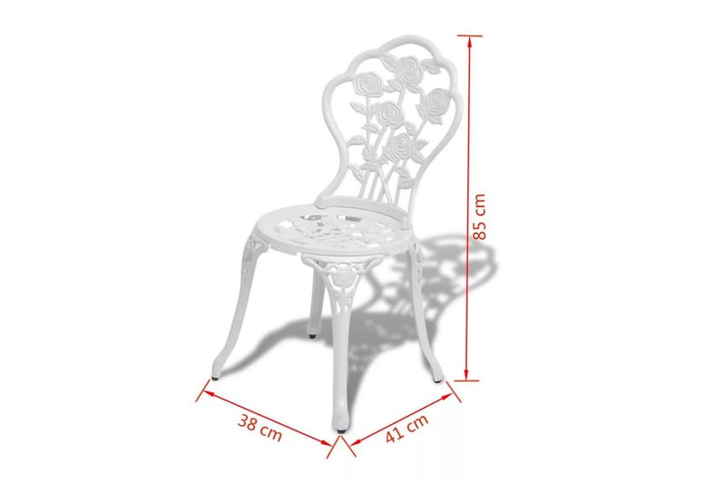 Caféset 3 delar gjuten aluminium vit - Vit - Utemöbler - Utegrupp - Caféset