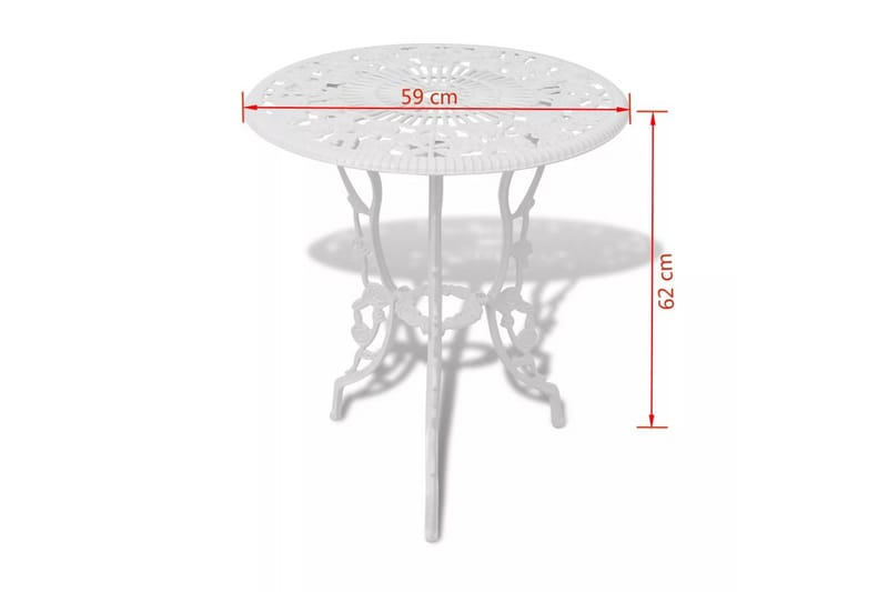 Caféset 3 delar gjuten aluminium vit - Vit - Caféset - Balkonggrupper