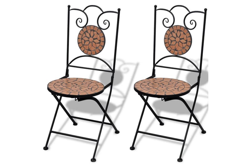 Caféset 3 delar keramik terrakotta - Brun - Utemöbler - Utegrupp - Caféset