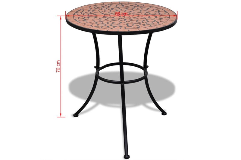 Caféset 3 delar keramik terrakotta - Brun - Utemöbler - Utegrupp - Caféset