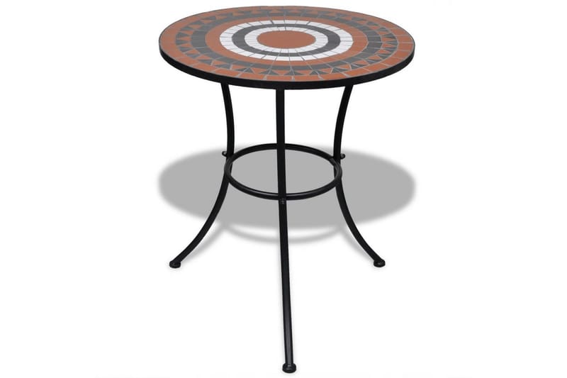 Caféset 3 delar keramik terrakotta och vit - Brun - Utemöbler - Utegrupp - Caféset