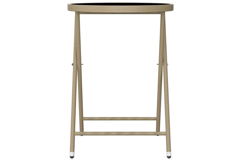 Caféset 3 delar konstrotting och härdat glas beige - Beige - Utemöbler - Utegrupp - Caféset