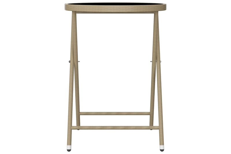 Caféset 3 delar konstrotting och härdat glas beige - Beige - Caféset - Balkonggrupper