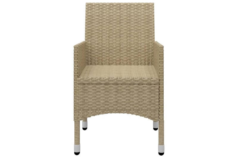Caféset 3 delar konstrotting och härdat glas beige - Beige - Utemöbler - Utegrupp - Caféset