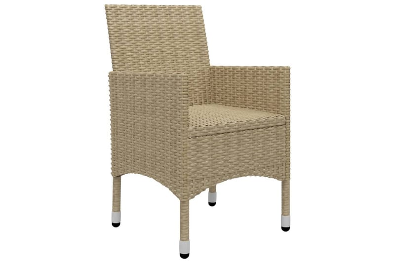 Caféset 3 delar konstrotting och härdat glas beige - Beige - Utemöbler - Utegrupp - Caféset