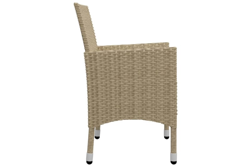 Caféset 3 delar konstrotting och härdat glas beige - Beige - Utemöbler - Utegrupp - Caféset