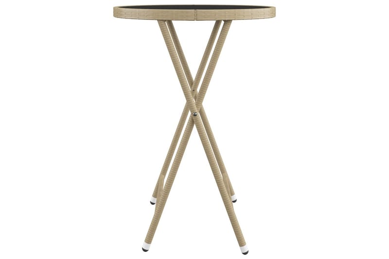 Caféset 3 delar konstrotting och härdat glas beige - Beige - Utemöbler - Utegrupp - Caféset