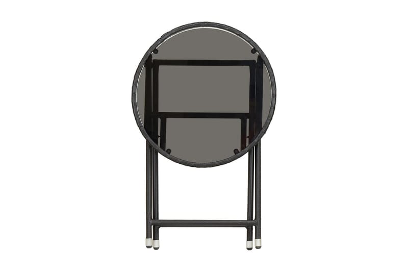 Caféset 3 delar konstrotting och härdat glas svart - Svart - Utemöbler - Utegrupp - Caféset