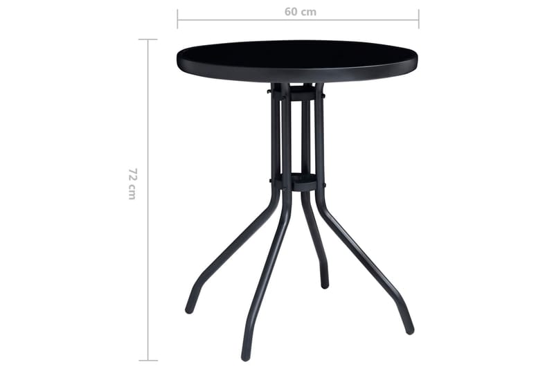 Caféset 3 delar svart och antracit - Svart - Utemöbler - Utegrupp - Caféset