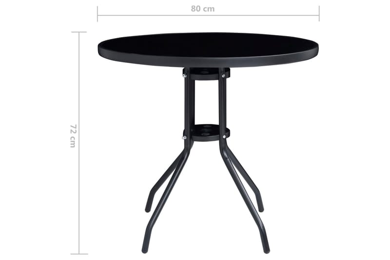 Caféset 5 delar svart och antracit - Svart - Utemöbler - Utegrupp - Caféset