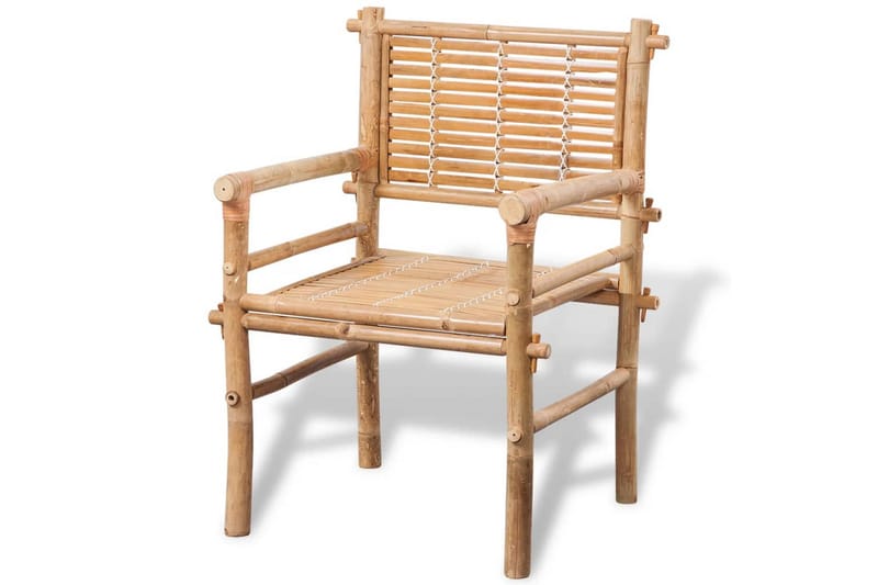 Caféset med dynor 3 delar bambu - Brun - Utemöbler - Utegrupp - Caféset