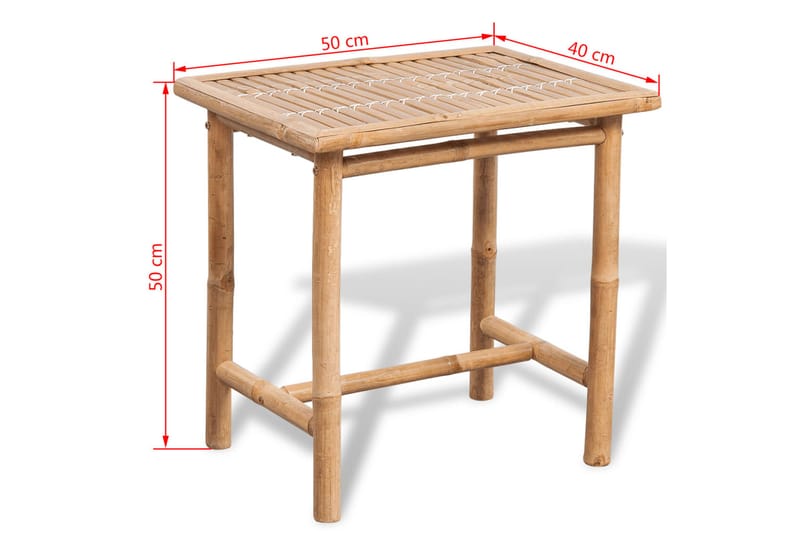 Caféset med dynor 3 delar bambu - Brun - Utemöbler - Utegrupp - Caféset