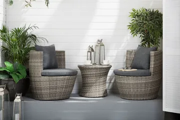 Capri Balkongmöbelset 54 cm - Grå - Utemöbler - Utegrupp - Caféset