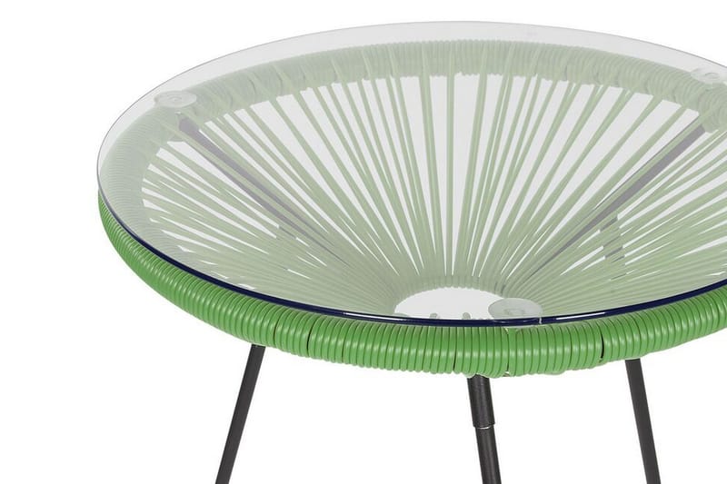 Cayaco Balkongset 70 cm + 2 Utestolar - Konstrotting/Grön - Utemöbler - Utegrupp - Caféset