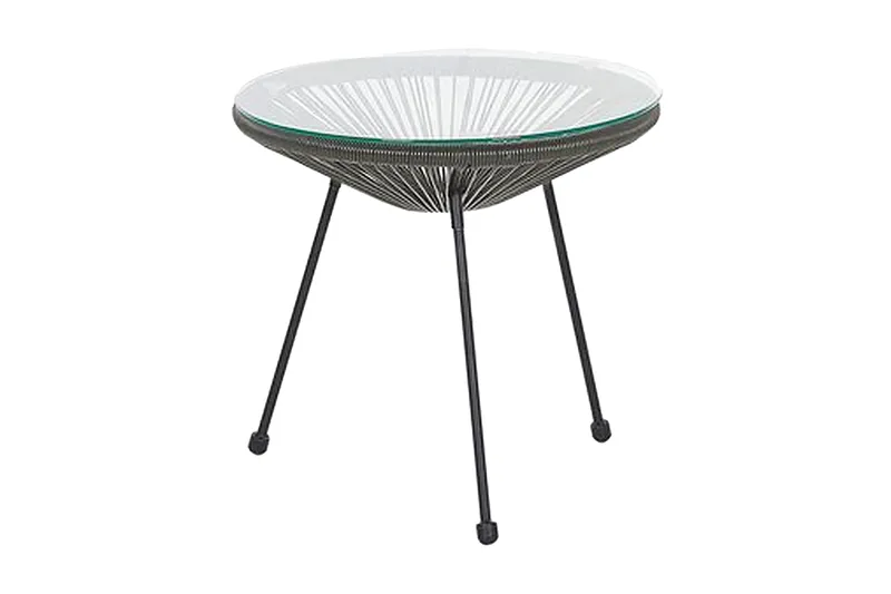 Cayaco Balkongset 70 cm + 2 Utestolar - Konstrotting/Mörkgrå - Utemöbler - Utegrupp - Caféset