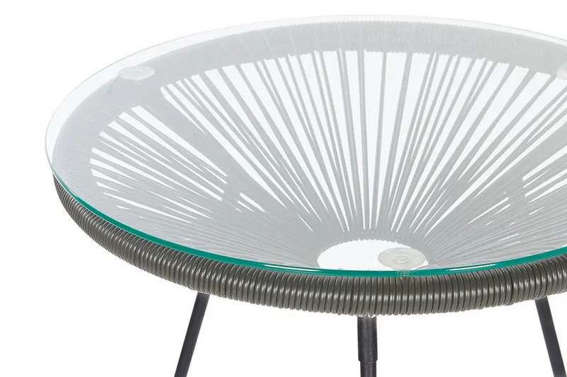 Cayaco Balkongset 70 cm + 2 Utestolar - Konstrotting/Mörkgrå - Utemöbler - Utegrupp - Caféset