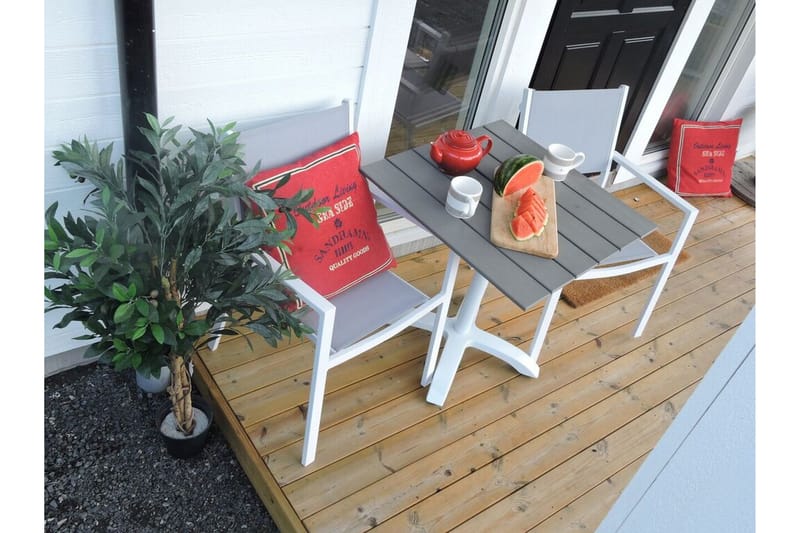 Colorado Caféset 70 cm + 2 st Copacabana Karmstolar - Vit - Utemöbler - Utegrupp - Caféset