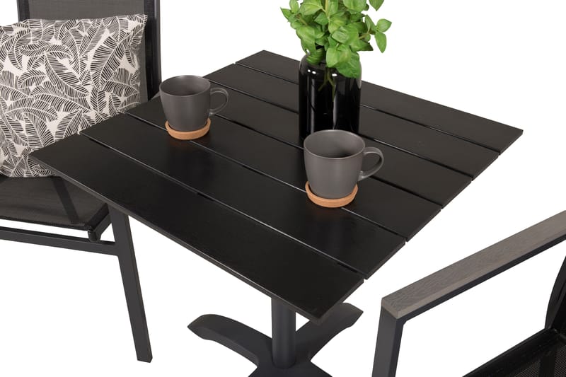 Colorado Caféset 70 cm + 2 Parma Karmstolar - Svart - Utemöbler - Utegrupp - Caféset